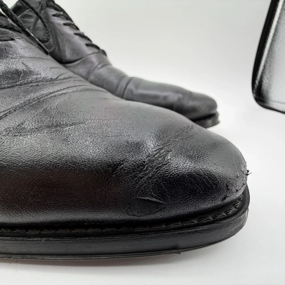 Magnanni Federico Oxford Shoes Mens Sz 11.5 D Black Leather‎ Cap Toe 12654 READ